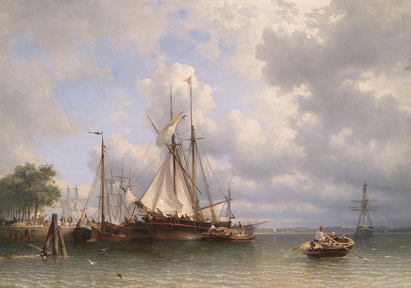 Antonie Waldorp Sailing ships in the harbor China oil painting art